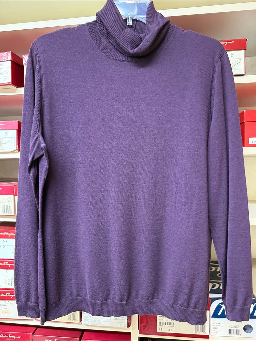 Lafayette 148 New York Plum 100% wool Turtleneck Sweater